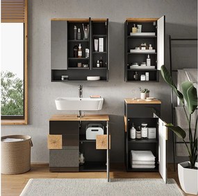 Zestaw mebli łazienkowych antracyt 73x37x64 eden