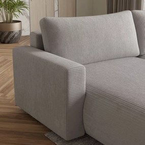 Beżowa rozkładana narożna sofa TAFIRA, dwustronna