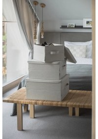 Beżowy tekstylny pojemnik z pokrywką 35x19x26 cm Soft Storage – Bigso Box of Sweden