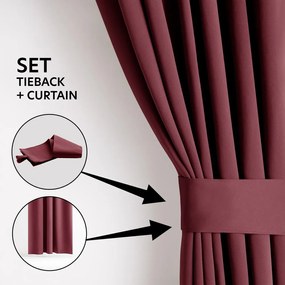 Bordowa zaciemniająca zasłona termiczna 140x270 cm Pleat – Restilo