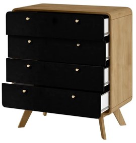 Czarno-naturalna wysoka komoda w dekorze dębu 80x88 cm Cassie – Støraa