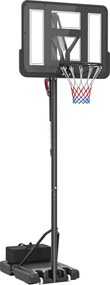 SPORTNOW Stojak na Koszykówkę, Regulowana Wysokość Kosza 235-305 cm, Podstawa na Kółkach do Wypełnienia, Czarny