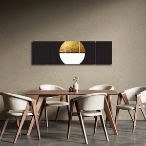 Obraz - Abstrakcja złoto i czerń N⁰1 (170x50 cm)
