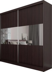 Szafa Przesuwna ROSALIA 200 cm z Lustrem Szafa Dwudrzwiowa Wenge