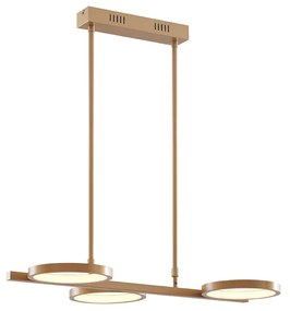 Nowoczesna lampa wisząca złota z LED 3-stopniowo ściemnialna 3-światłowa - Vivé Nowoczesny Oswietlenie wewnetrzne