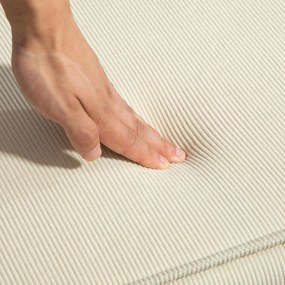 HOMCOM Sofa Podłogowa, Składana Mata dla Gości, Lekka, Pokrycie Sztruksowe, 73x100x60 cm, Kremowa