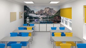 Regulowany stolik szkolny i przedszkolny Simple fala 135x55 cm
