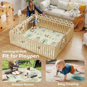 AIYAPLAY Mata do zabawy Baby 196 x 176 x 1,5 cm składana Dwustronna mata do raczkowania Wielokolorowa