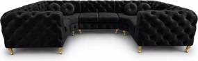 Luksusowy narożnik Chesterfield Moet U z ergonomicznym siedziskiem