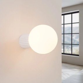 Kinkiet HALO biały IP44 ryflowany SOLLUX  LIGHTING