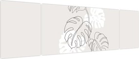 Obraz - Line art monstera N⁰3 (170x50 cm)