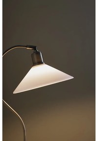 Lampa stołowa w kolorze mosiądzu z białym szklanym kloszem (wysokość 49 cm) Vela – Markslöjd