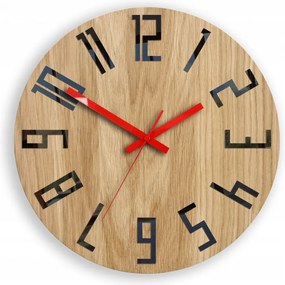 Zegar na ścianę nowoczesny drewniany z dużymi cyframi okrągły cichy loft