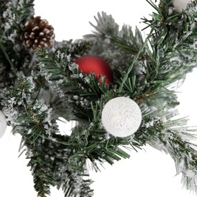 Świąteczna girlanda biała z czerwonymi elementami 270 cm z diodami LED i timerem - Jack