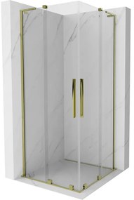 Mexen Velar L Duo kabina prysznicowa rozsuwana 80 x 80 cm, transparent, złota - 871-080-080-02-03-50