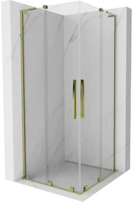 Mexen Velar L Duo kabina prysznicowa rozsuwana 80 x 80 cm, transparent, złota - 871-080-080-02-03-50