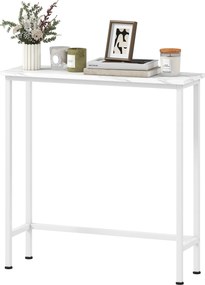 HOMCOM Stolik konsolowy Flurtisch z regulowanymi stopkami, pasami przeciwwysypowymi 75 x 24 x 76 cm do małych pomieszczeń Biały