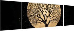 Obraz – Drzewo w złotej pełni księżyca I. (170x50 cm)