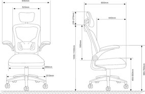 Fotel biurowy siatkowy Venta, stelaż biały, siedzisko szare