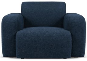 Ciemnoniebieski fotel z materiału bouclé Molino – Micadoni Home