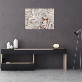 Obraz na szkle bogini z motywem kwiatowym (70x50 cm)