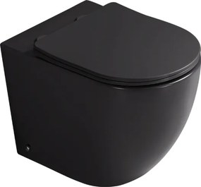Mexen Lena miska wc stojąca Rimless Tornado z deską wolnoopadającą slim, duroplast, czarna mat - 3222T4085