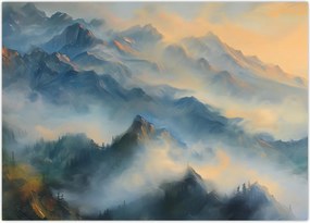 Obraz - Malowany górski krajobraz (70x50 cm)