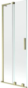 Mexen Velar L parawan nawannowy 2-skrzydłowy rozsuwany 70 x 150 cm, transparent, złoty szczotkowany - 896-070-003-01-55