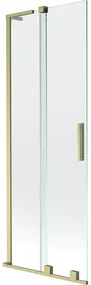 Mexen Velar L parawan nawannowy 2-skrzydłowy rozsuwany 70 x 150 cm, transparent, złoty szczotkowany - 896-070-003-01-55