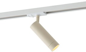 Nowoczesny reflektor beżowy z białym adapterem do 1-fazowego systemu szynowego GU10 35mm - Iconic Jeana Luxe