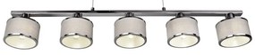 Lampa wisząca w beżowo-srebrnym kolorze z tekstylnym kloszem Kaprun – Trio