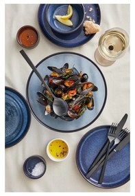 Czarno-niebieski kamionkowy talerz ø 27 cm Gastro Dark Blue/Black – Bitz