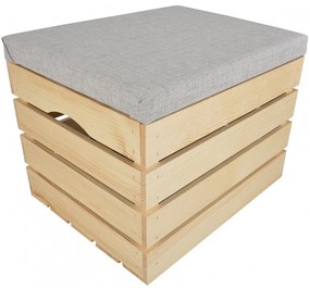 Pufa kufer skrzynia drewniana sosnowa siedzisko 50cm naturalna