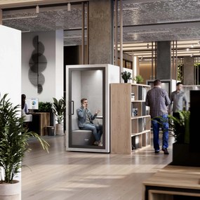 Budka akustyczna do biura INBOX 1-osobowa 2100 x 1100 x 900 mm