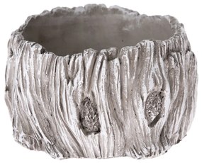 Doniczka betonowa Dekor kora drzewa, szary, 17 x 10 cm, śred. 17 cm