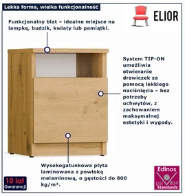 Nowoczesna szafka nocna dąb artisan E7-D00
