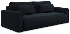 Ciemnoniebieska aksamitna rozkładana/ze schowkiem sofa 238 cm Kapua – Makamii