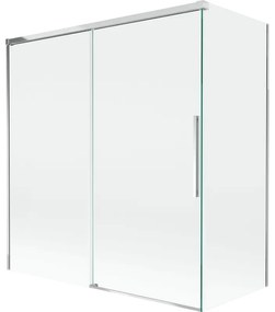 Mexen Rox parawan nawannowy 2-skrzydłowy rozsuwany 150 + 70 x 150 cm, transparent, chrom - 8C9-150-070-01-00