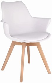 Białe Skandynawskie Krzesło Do Jadalni H4-T06