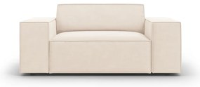 Beżowy aksamitny fotel Jodie – Micadoni Home