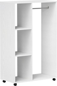 HOMCOM Szafa na Kółkach, Mobilna Garderoba, Szafa Garderobiana, Ruchoma Szafa na Ubrania, 80 x 40 x 128 cm, Biały