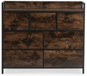 Komoda z Szufladami HUDSON 98 cm Dąb Rustykalny/Czarny Industrialna