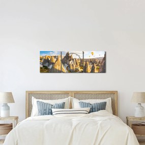 Obraz - Balony na ogrzane powietrze (z zegarem) (90x30 cm)