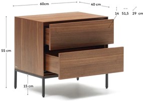 Szafka nocna w dekorze orzecha Vedrana – Kave Home