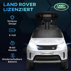 AIYAPLAY Samochód Elektryczny dla Dzieci 6V, Land Rover, Tryb Jazdy/Pchania, Reflektory, Muzyka, Biały