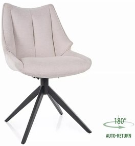 Krzesło tapicerowane CODA BREGO jasny beż obrotowe SIGNAL