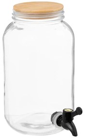 Słoik z kranikiem, zestaw 2 słoików i 6 szklanek, 2 x 3,3 l