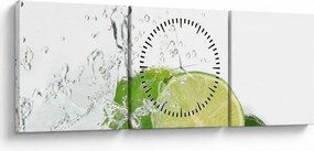 Obraz - Soczyste cytryny (z zegarem) (90x30 cm)