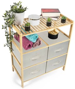 G21 Bambusowy regał z koszykami, 3 półki, beżowy, 3 piętra