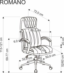 Czarno fotel gabinetowy z ekoskóry Romano Halmar